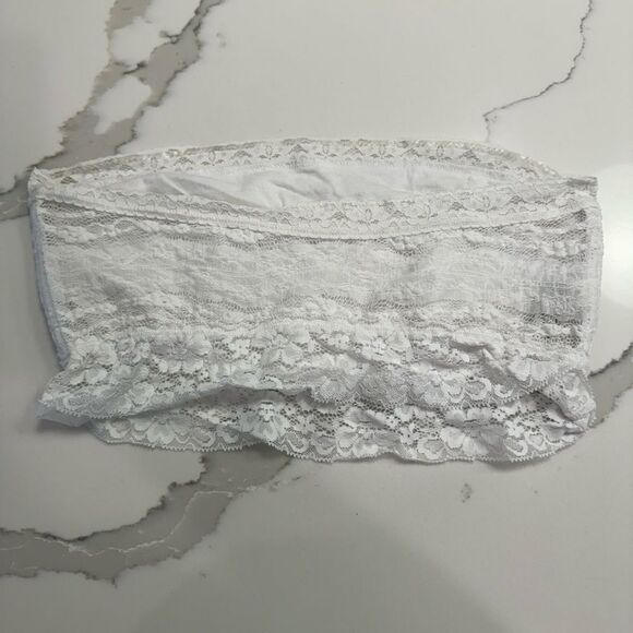 Free People Intimately White Lace Bandeau Bra Bralette size L - Picture 2 of 5